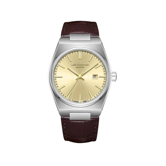 LEE COOPER LC08261.312 BROWN LEATHER BAND GOLDEN DIAL  FOR MEN
