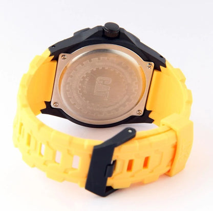 CAT LB.111.27.137 Yellow Rubber Band Black Dial For Men