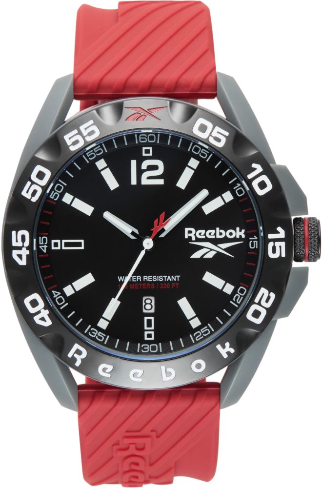 Reebok RV-EMB-G3-PAIR-BW Red Rubber Band Black Dial For Men