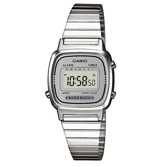 Casio Women's LA670WA-7 Silver Tone Digital Retro Watch