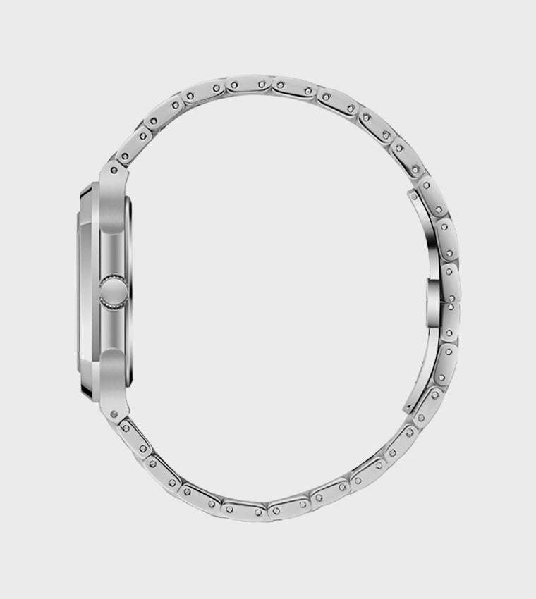 POLO BP3845X.350 SILVER STEEL BAND BLACK DIAL  FOR MEN