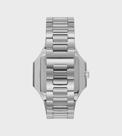 POLO BP3845X.350 SILVER STEEL BAND BLACK DIAL  FOR MEN
