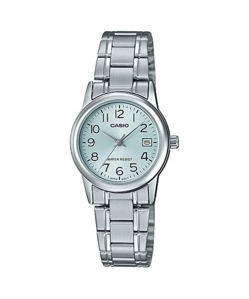 Casio LTP-V002D-2B Women's Standard Stainless Steel Light Blue Dial