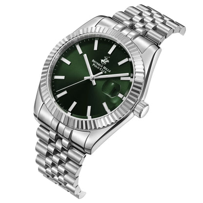 POLO BP3018X.371 SILVER STEEL BAND GREEN DIAL FOR MEN